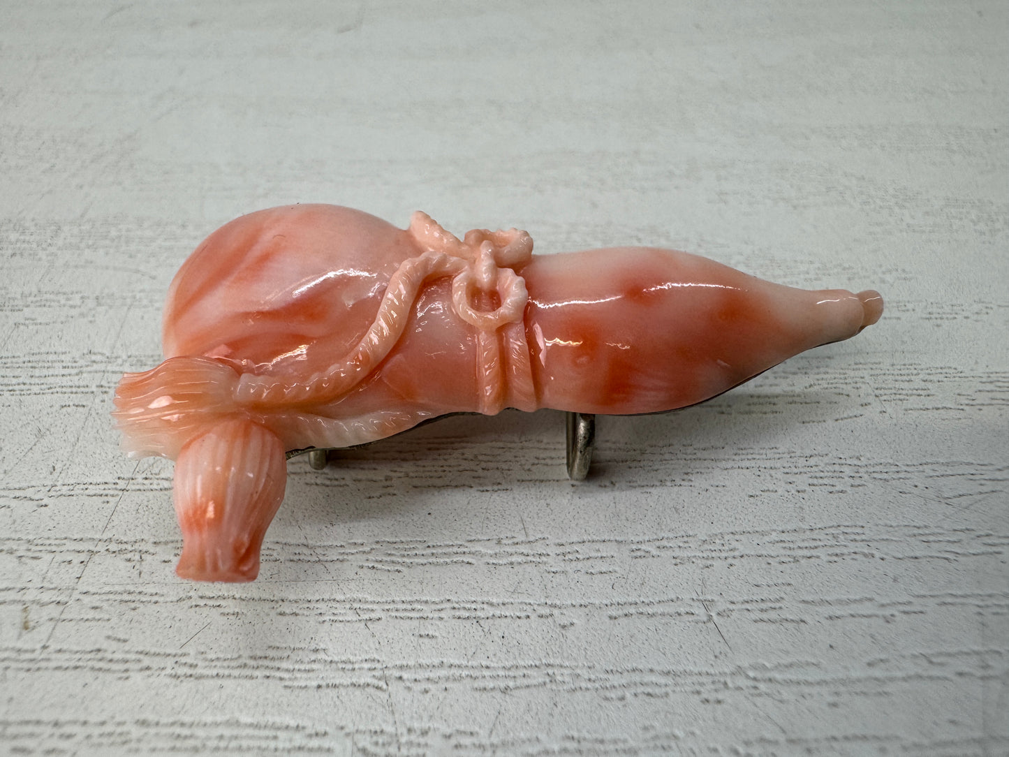 Y10738 OBIDOME Sash clip brooch Gourd carving Japan antique kimono accessory