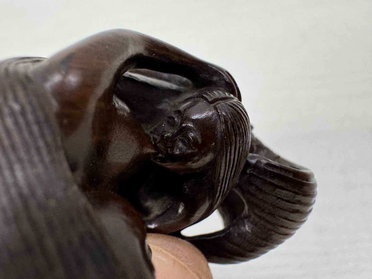 Y10741 NETSUKE Human-faced fish Japan antique kimono accessory sagemono fashion