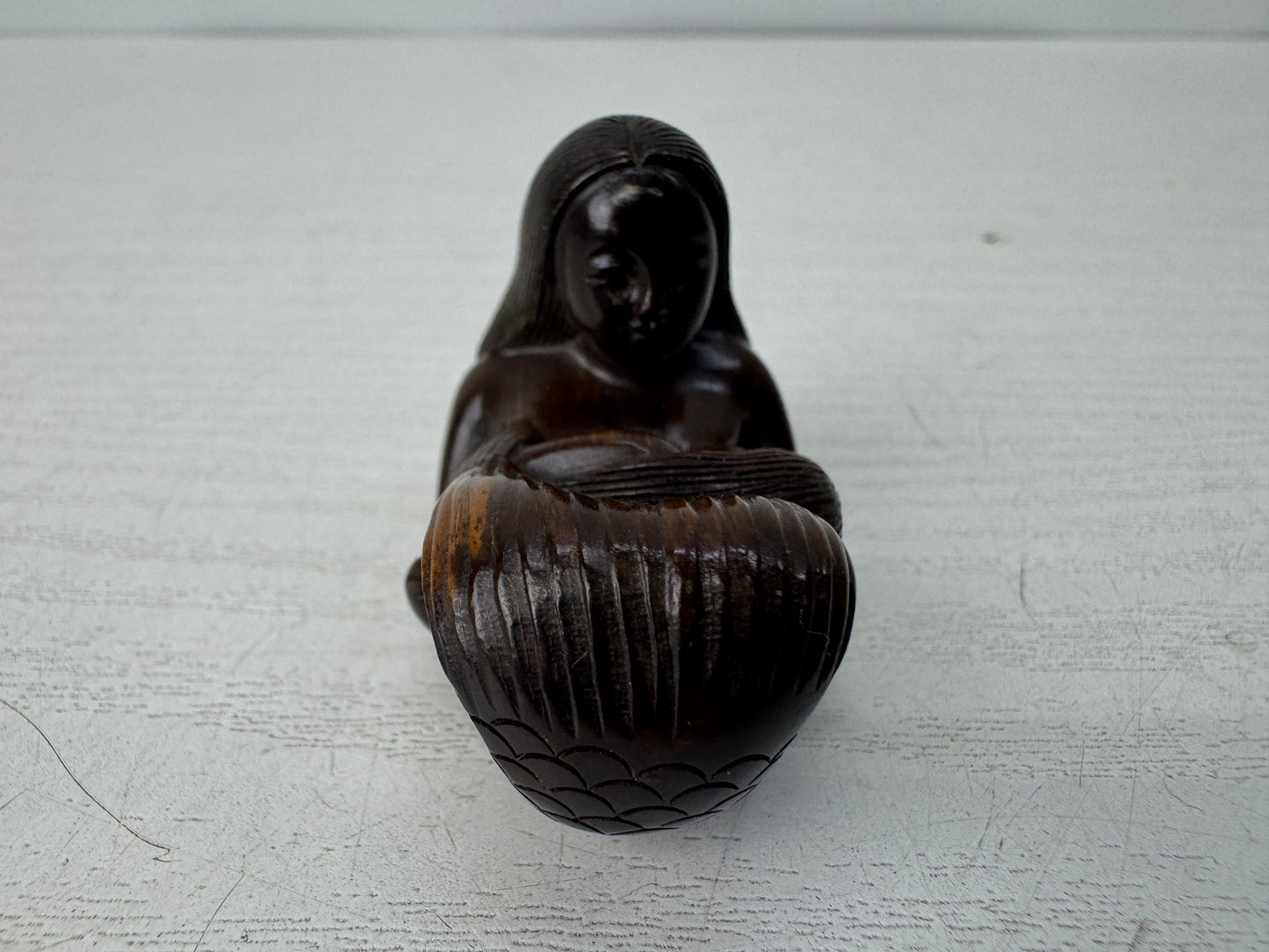 Y10741 NETSUKE Human-faced fish Japan antique kimono accessory sagemono fashion