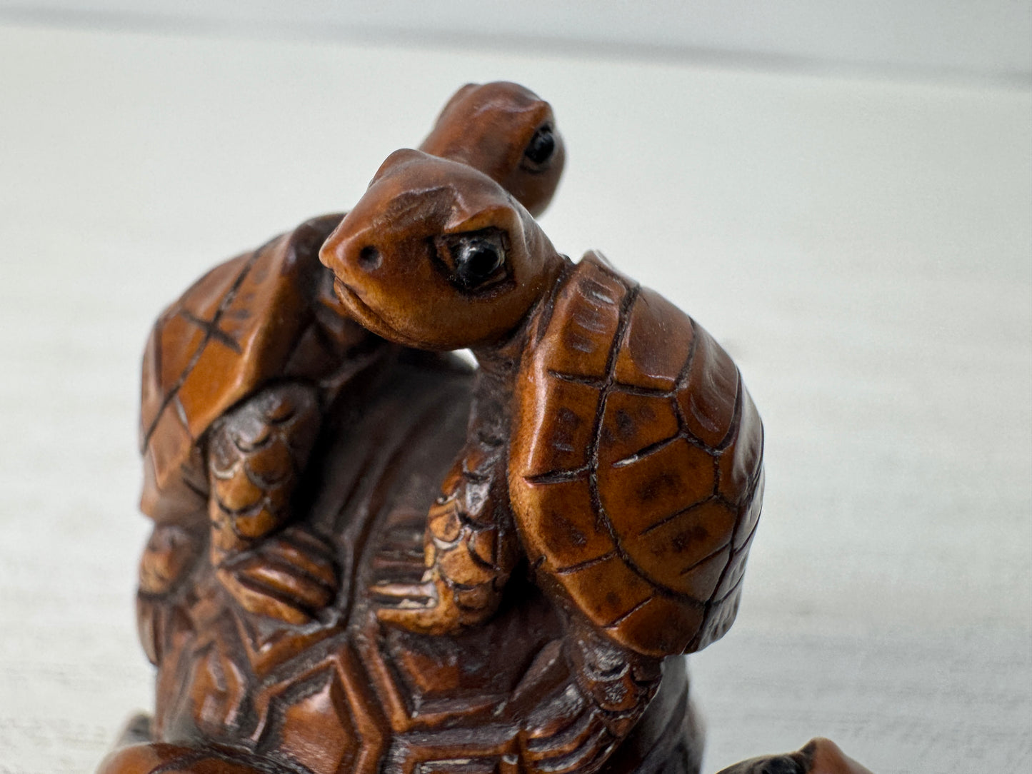Y10742 NETSUKE Turtle family Japan antique kimono accessory sagemono fashion