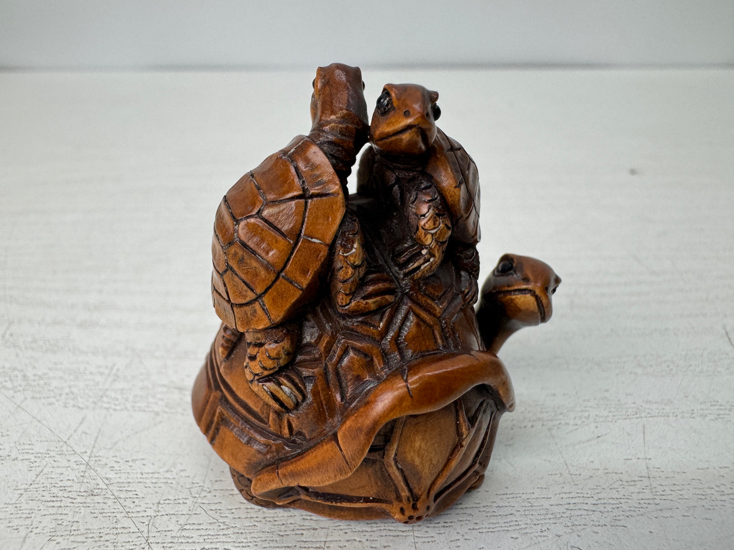 Y10742 NETSUKE Turtle family Japan antique kimono accessory sagemono fashion
