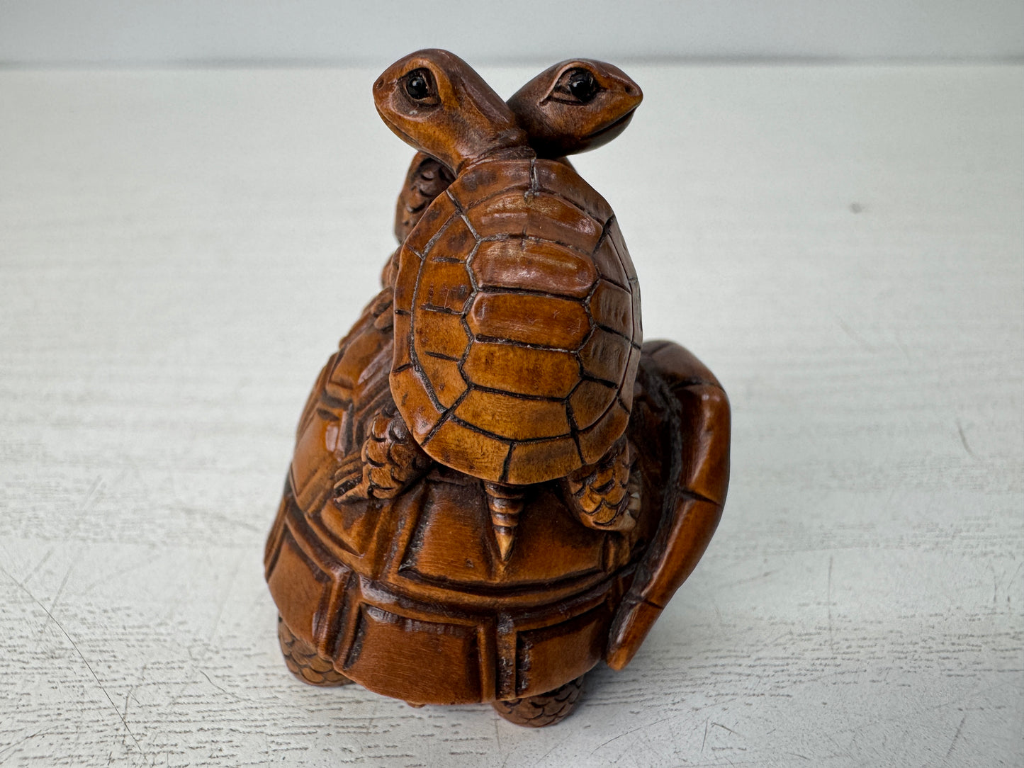 Y10742 NETSUKE Turtle family Japan antique kimono accessory sagemono fashion