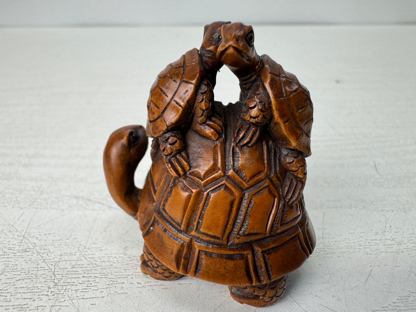 Y10742 NETSUKE Turtle family Japan antique kimono accessory sagemono fashion