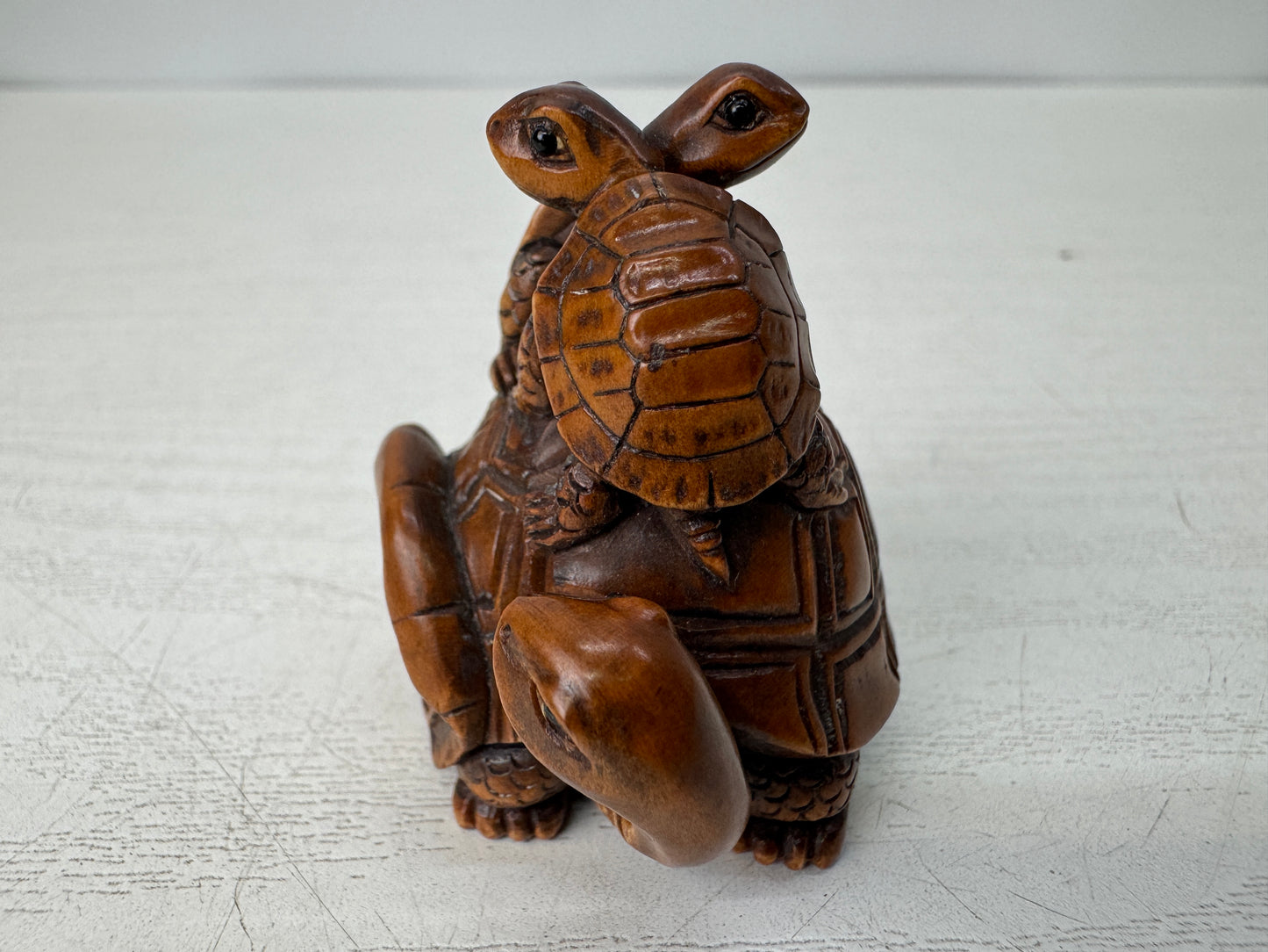 Y10742 NETSUKE Turtle family Japan antique kimono accessory sagemono fashion