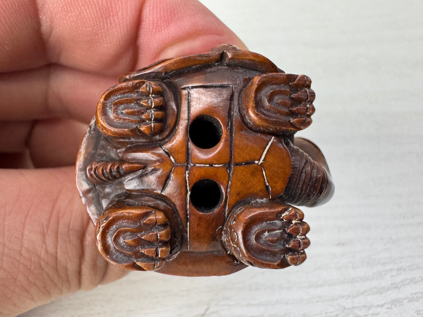 Y10742 NETSUKE Turtle family Japan antique kimono accessory sagemono fashion