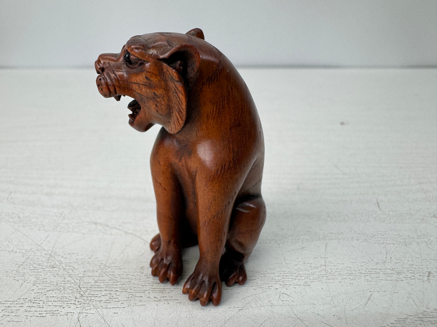 Y10744 NETSUKE Tiger signed Japan antique kimono accessory sagemono fashion