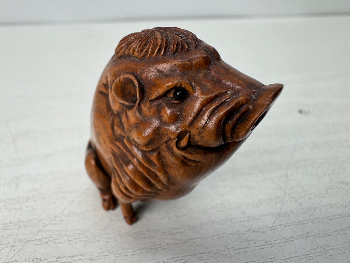 Y10745 NETSUKE Japanese boar Japan antique kimono accessory sagemono fashion