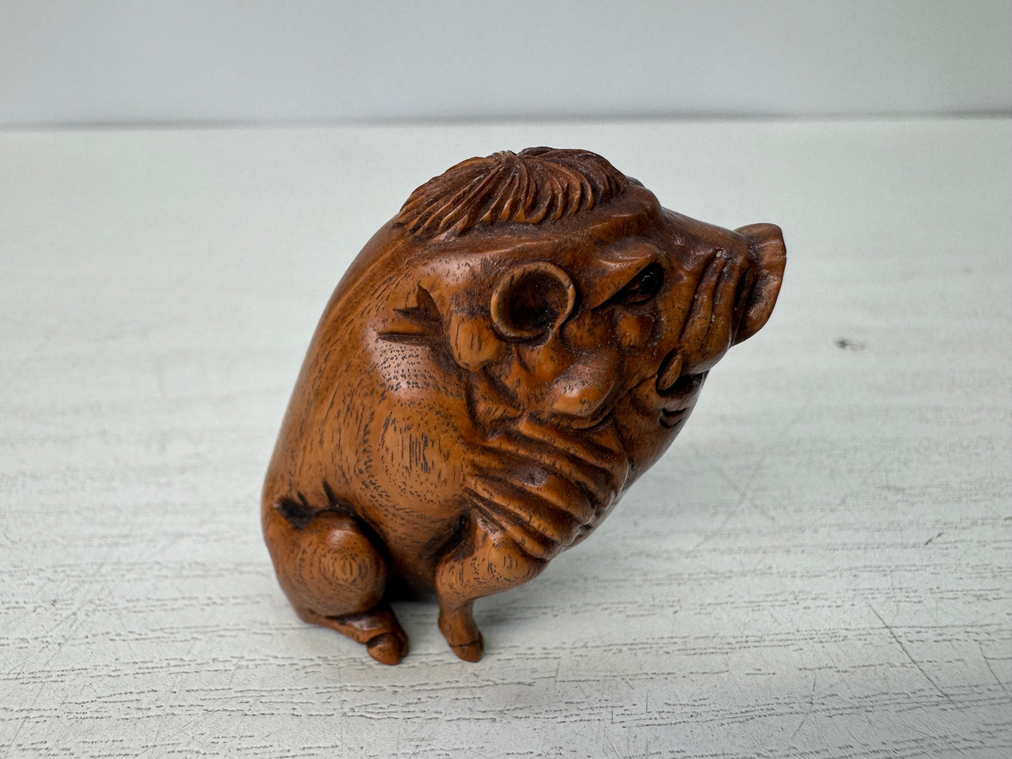 Y10745 NETSUKE Japanese boar Japan antique kimono accessory sagemono fashion