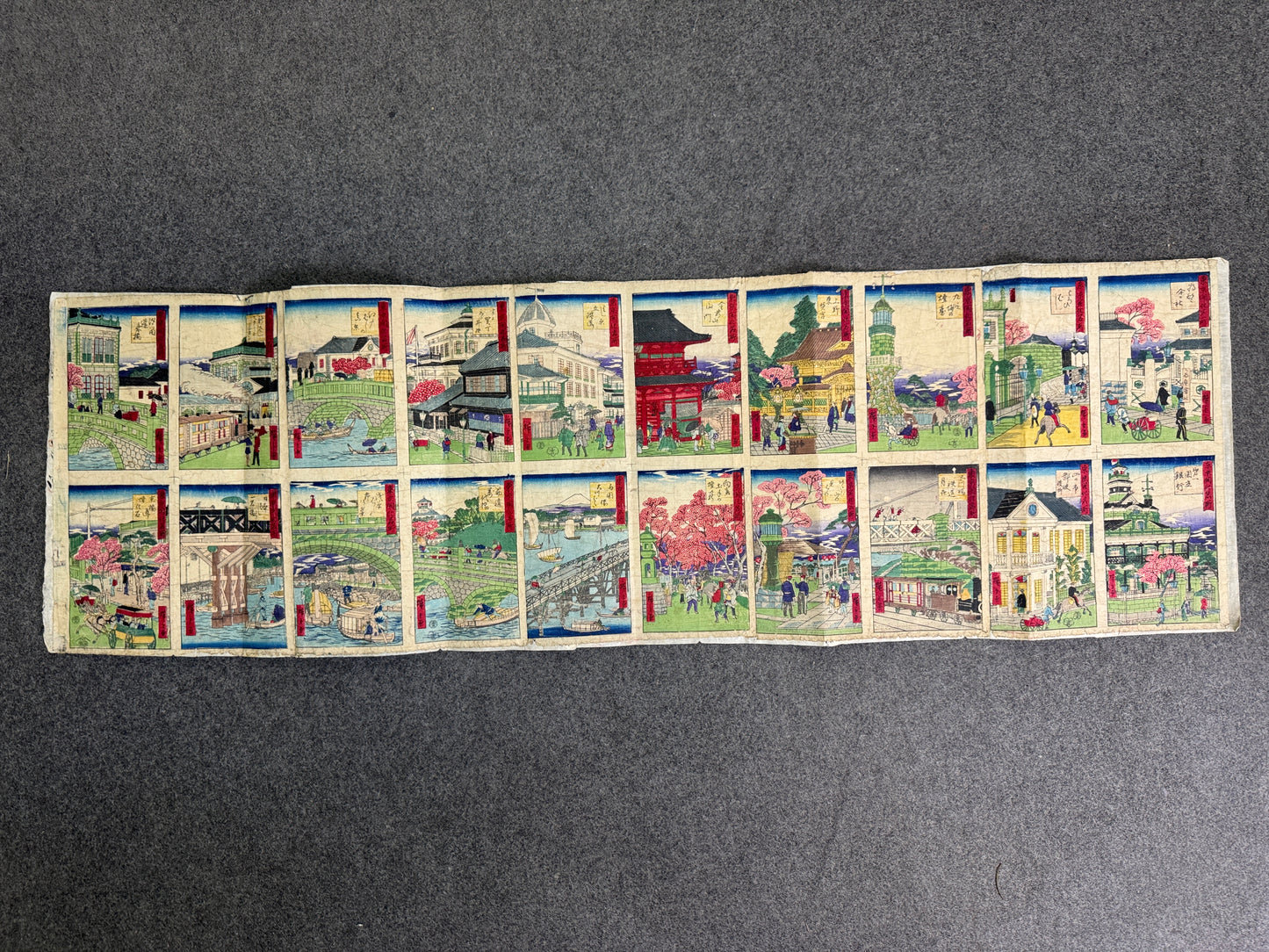Y10746 WOODBLOCK PRINT Hiroshige Tokyo modernized scenery Japan antique Ukiyoe