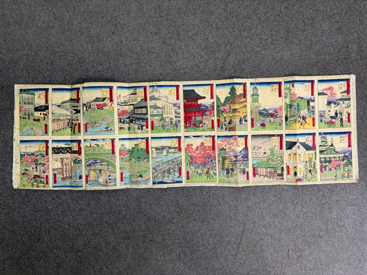 Y10746 WOODBLOCK PRINT Hiroshige Tokyo modernized scenery Japan antique Ukiyoe