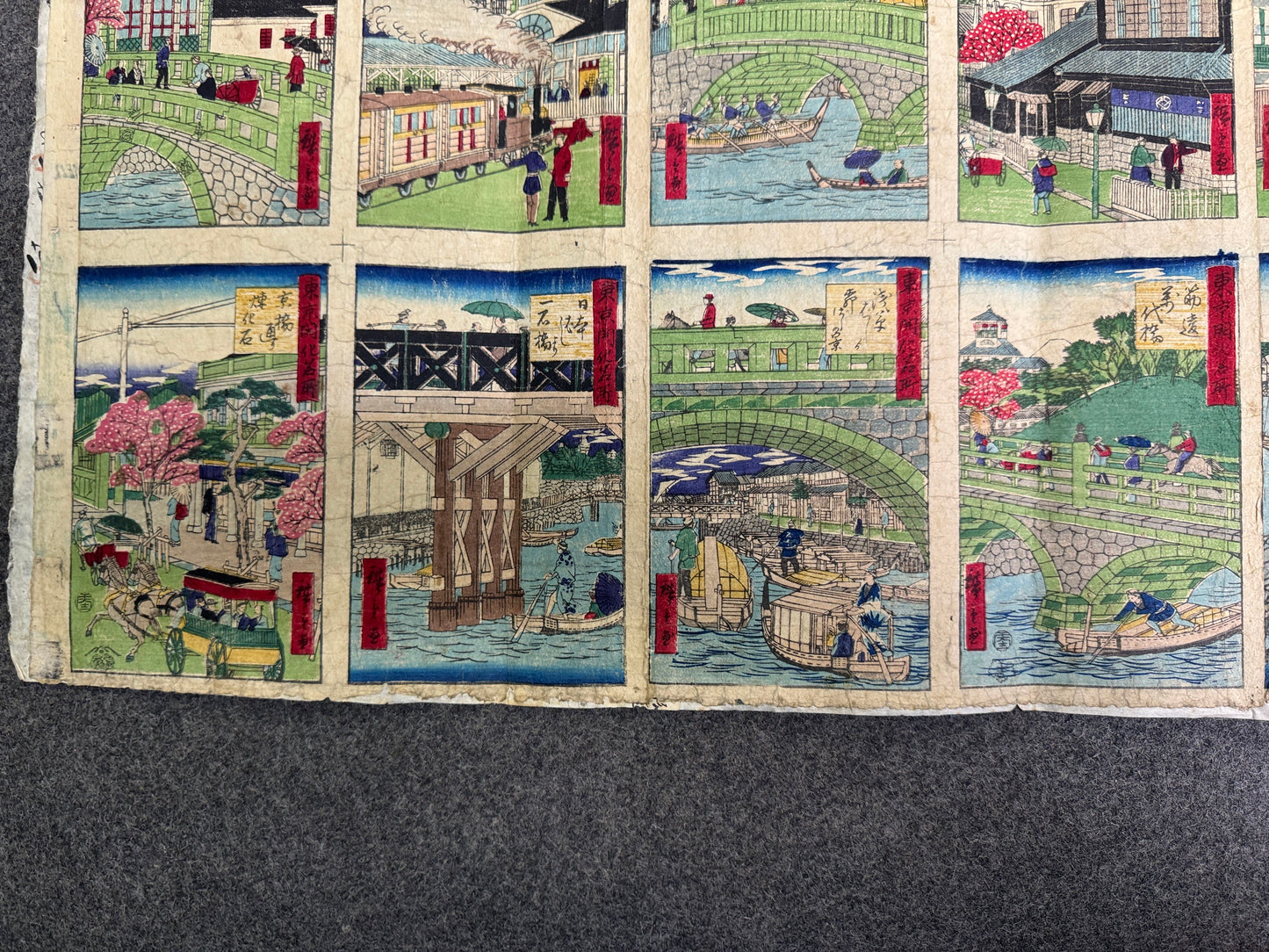 Y10746 WOODBLOCK PRINT Hiroshige Tokyo modernized scenery Japan antique Ukiyoe