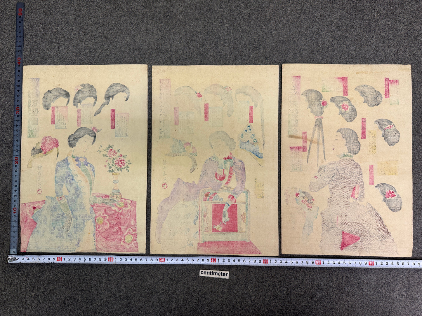 Y10748 WOODBLOCK PRINT Chikanobu Hairstyles Beautiful woman Japan antique Ukiyoe