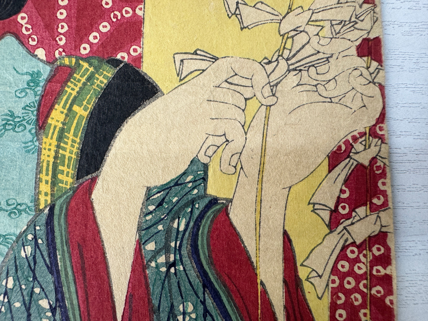 Y10750 WOODBLOCK PRINT Kunichika Beautiful lady 1 piece Japan antique Ukiyoe
