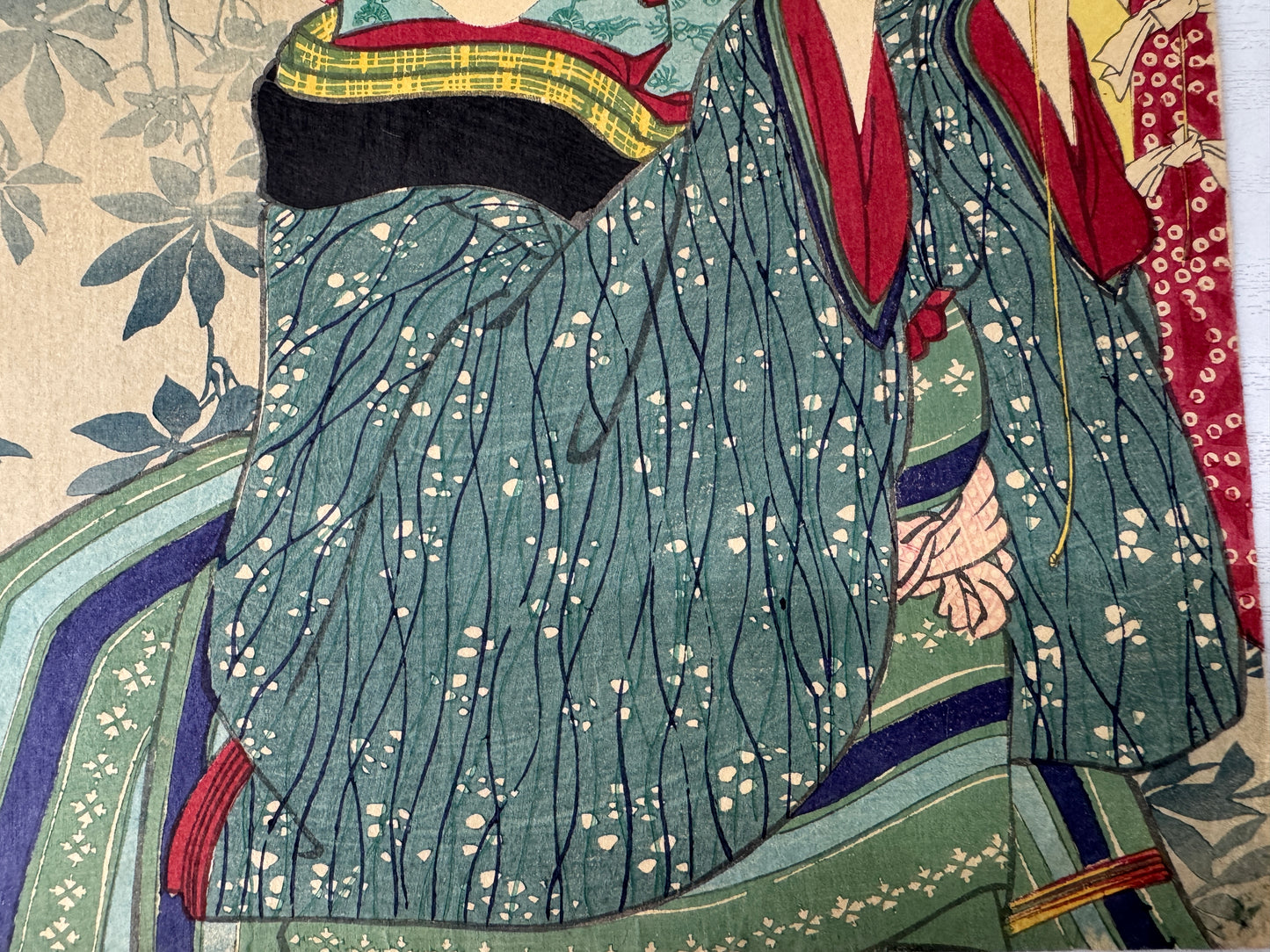 Y10750 WOODBLOCK PRINT Kunichika Beautiful lady 1 piece Japan antique Ukiyoe