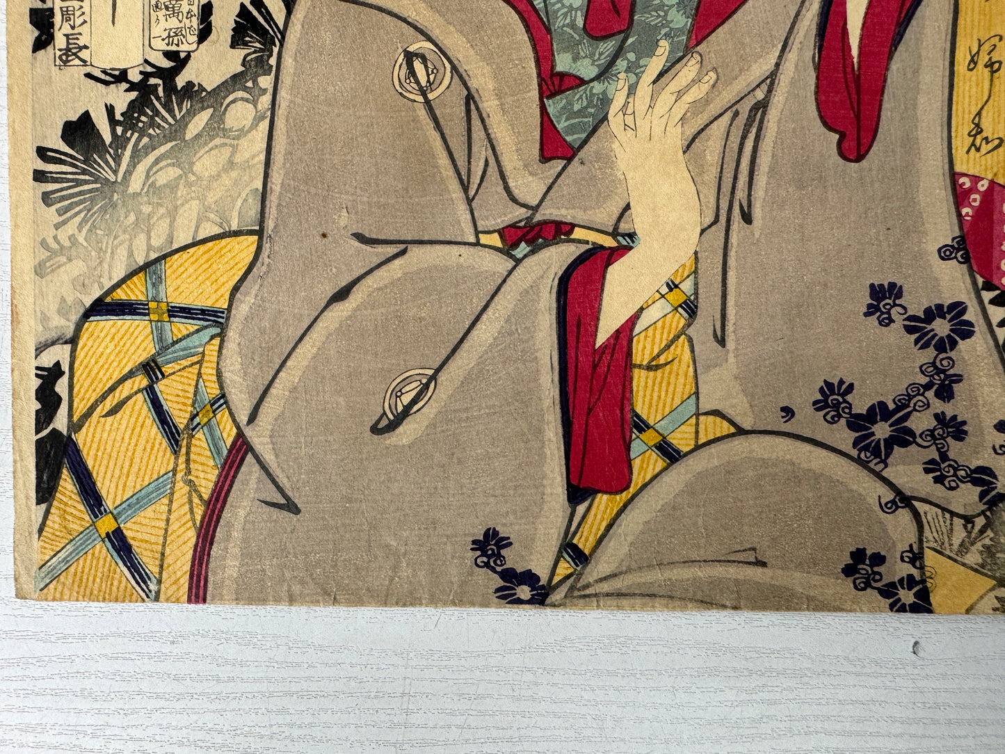 Y10751 WOODBLOCK PRINT Kunichika Beautiful lady 1 piece Japan antique Ukiyoe