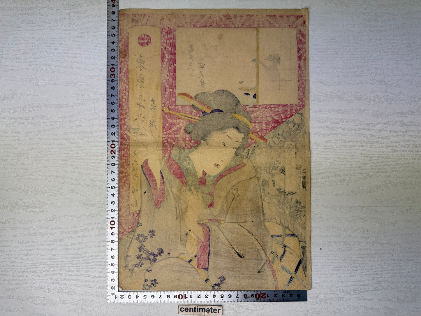 Y10751 WOODBLOCK PRINT Kunichika Beautiful lady 1 piece Japan antique Ukiyoe
