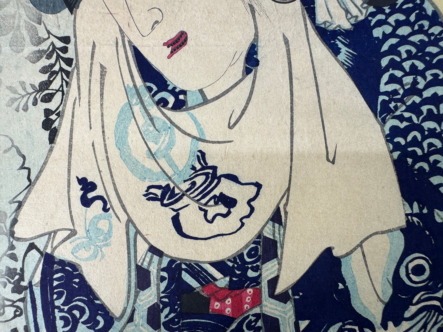 Y10752 WOODBLOCK PRINT Kunichika Beautiful lady 1 piece Japan antique Ukiyoe