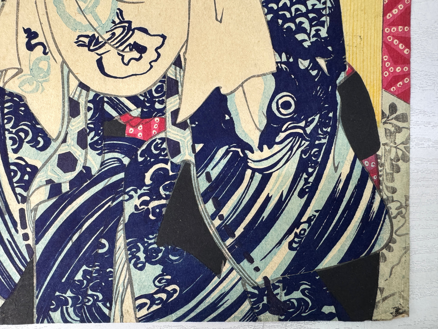 Y10752 WOODBLOCK PRINT Kunichika Beautiful lady 1 piece Japan antique Ukiyoe
