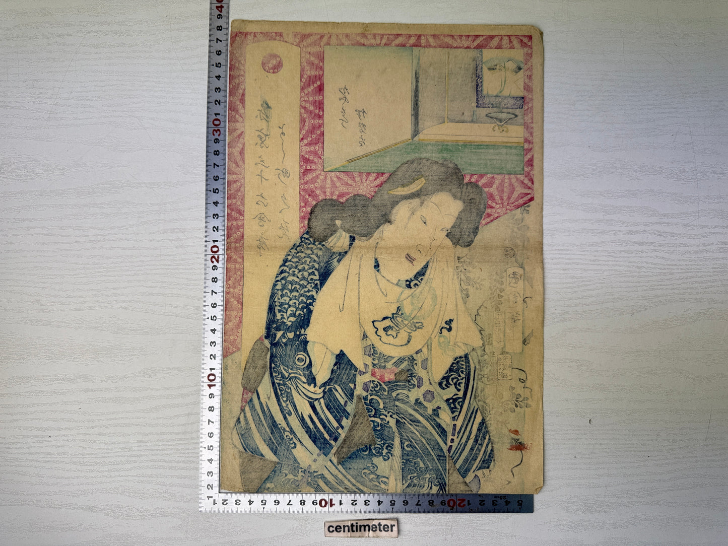 Y10752 WOODBLOCK PRINT Kunichika Beautiful lady 1 piece Japan antique Ukiyoe