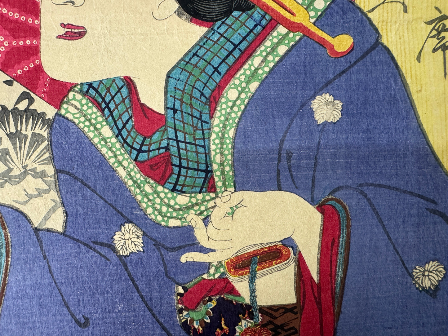 Y10753 WOODBLOCK PRINT Kunichika Beautiful lady 1 piece Japan antique Ukiyoe