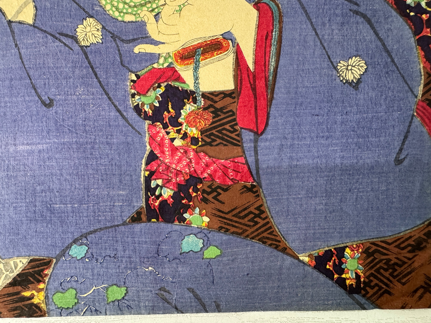 Y10753 WOODBLOCK PRINT Kunichika Beautiful lady 1 piece Japan antique Ukiyoe