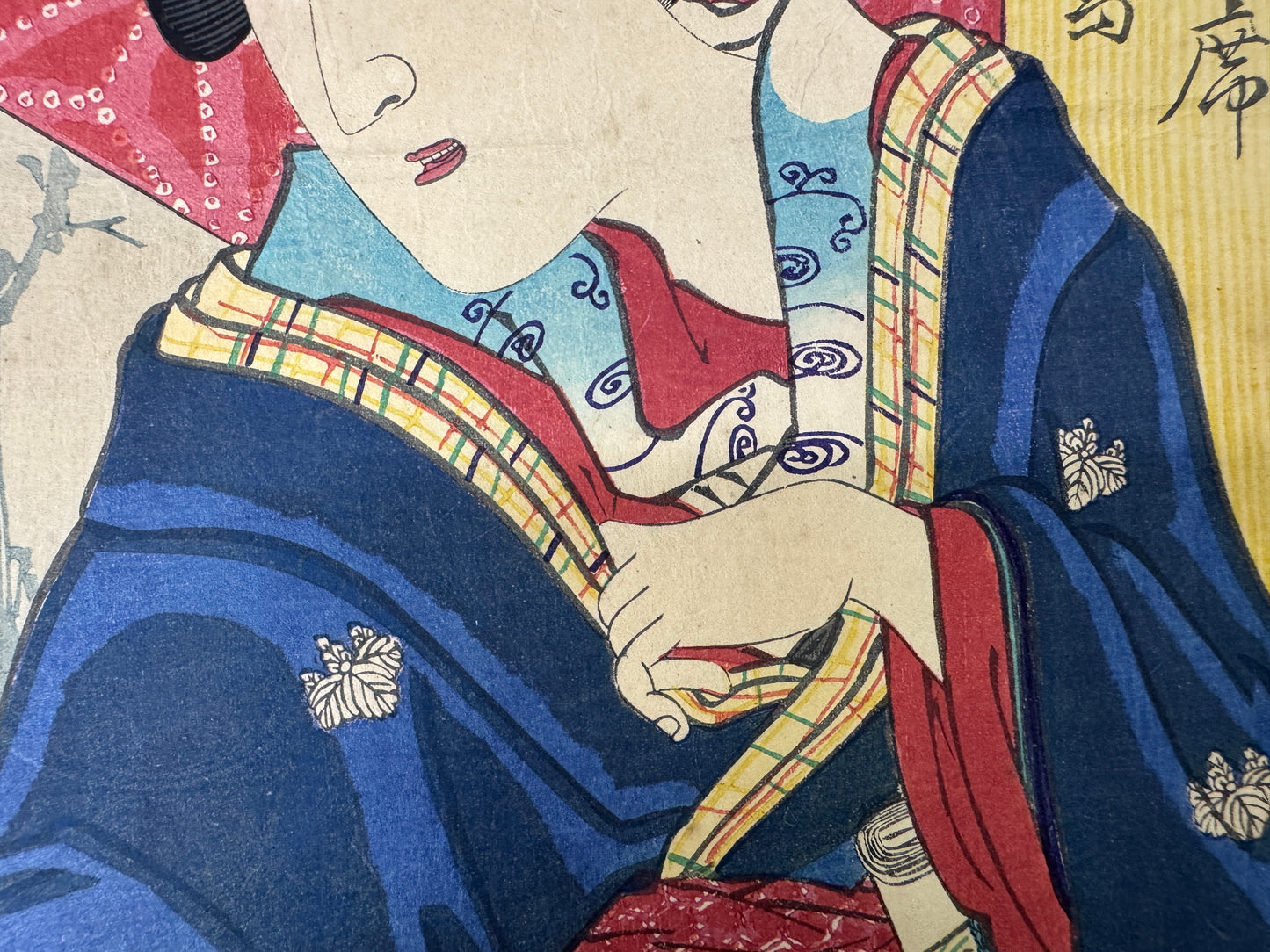 Y10754 WOODBLOCK PRINT Kunichika Beautiful lady 1 piece Japan antique Ukiyoe
