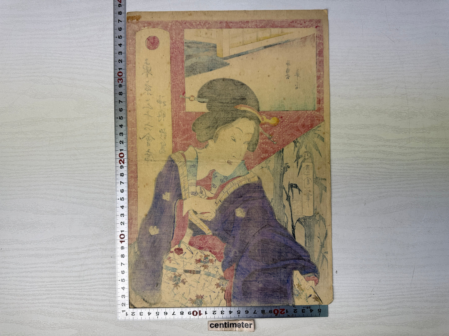 Y10754 WOODBLOCK PRINT Kunichika Beautiful lady 1 piece Japan antique Ukiyoe