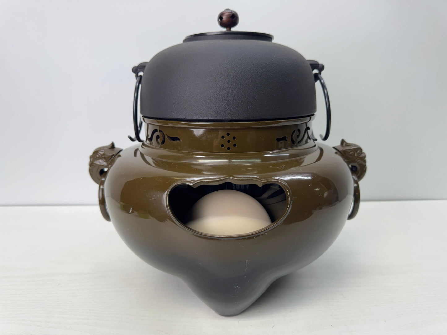 Y10762 CHAGAMA Furo kettle brazier teapot pot Japan antique tea ceremony utensil