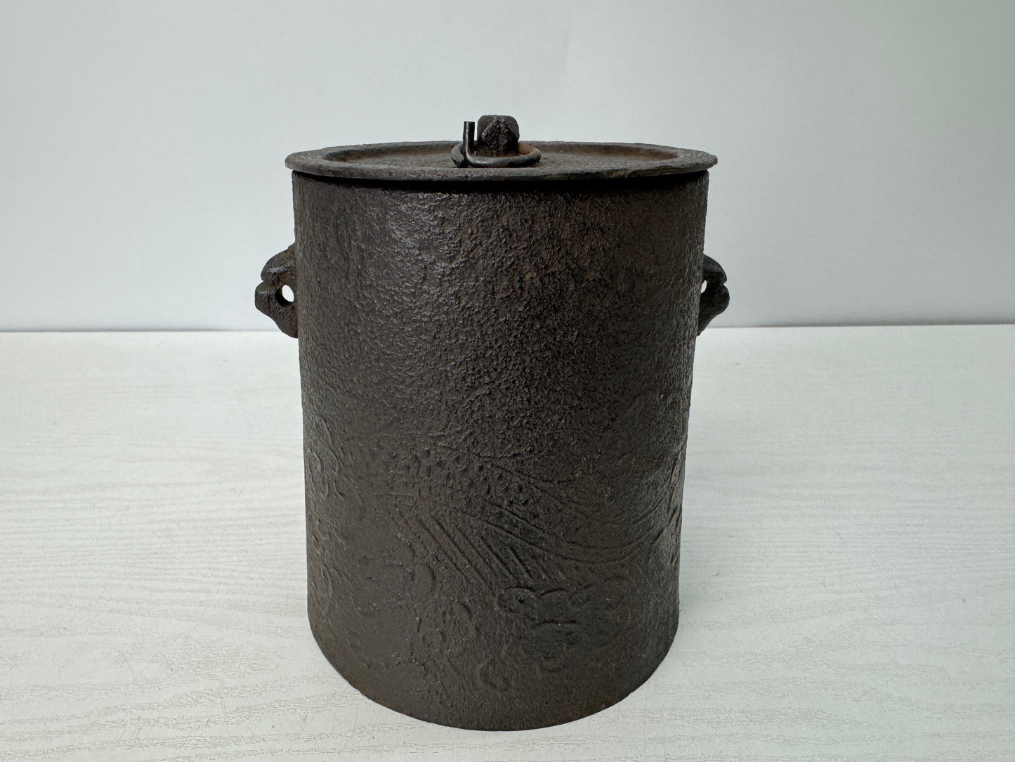 Y10764 CHAGAMA Iron kettle teapot pot signed box Japan antique tea ceremony