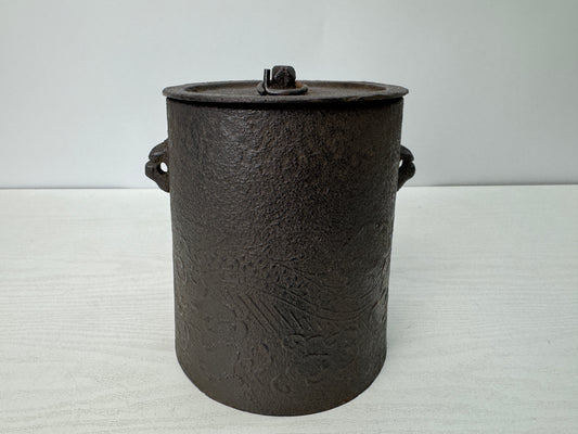 Y10764 CHAGAMA Iron kettle teapot pot signed box Japan antique tea ceremony
