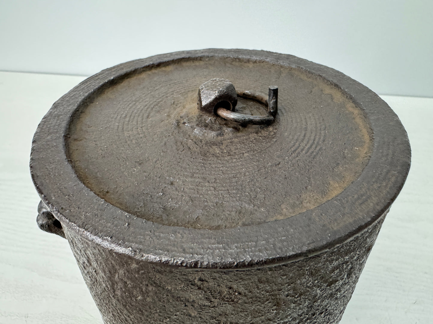 Y10764 CHAGAMA Iron kettle teapot pot signed box Japan antique tea ceremony