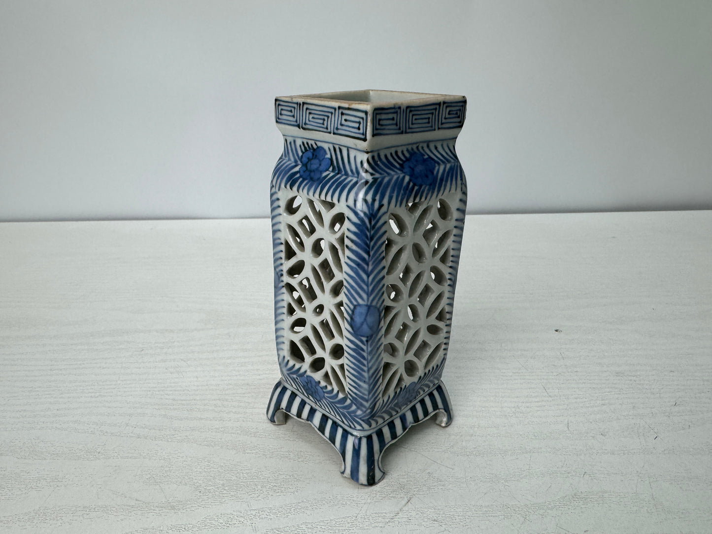Y10765 VASE Koimari Brush holder case stationery Underglaze blue Japan antique