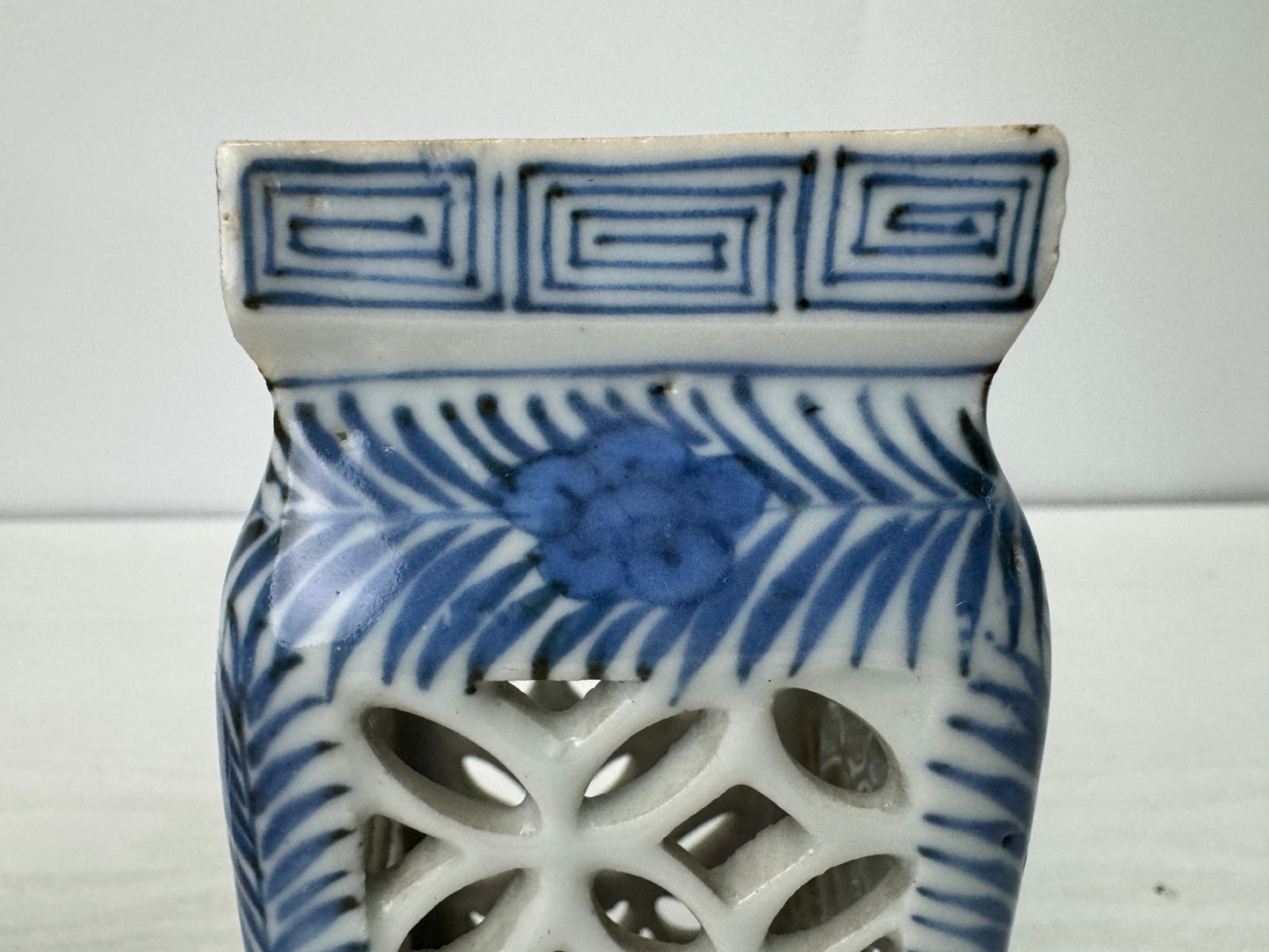 Y10765 VASE Koimari Brush holder case stationery Underglaze blue Japan antique