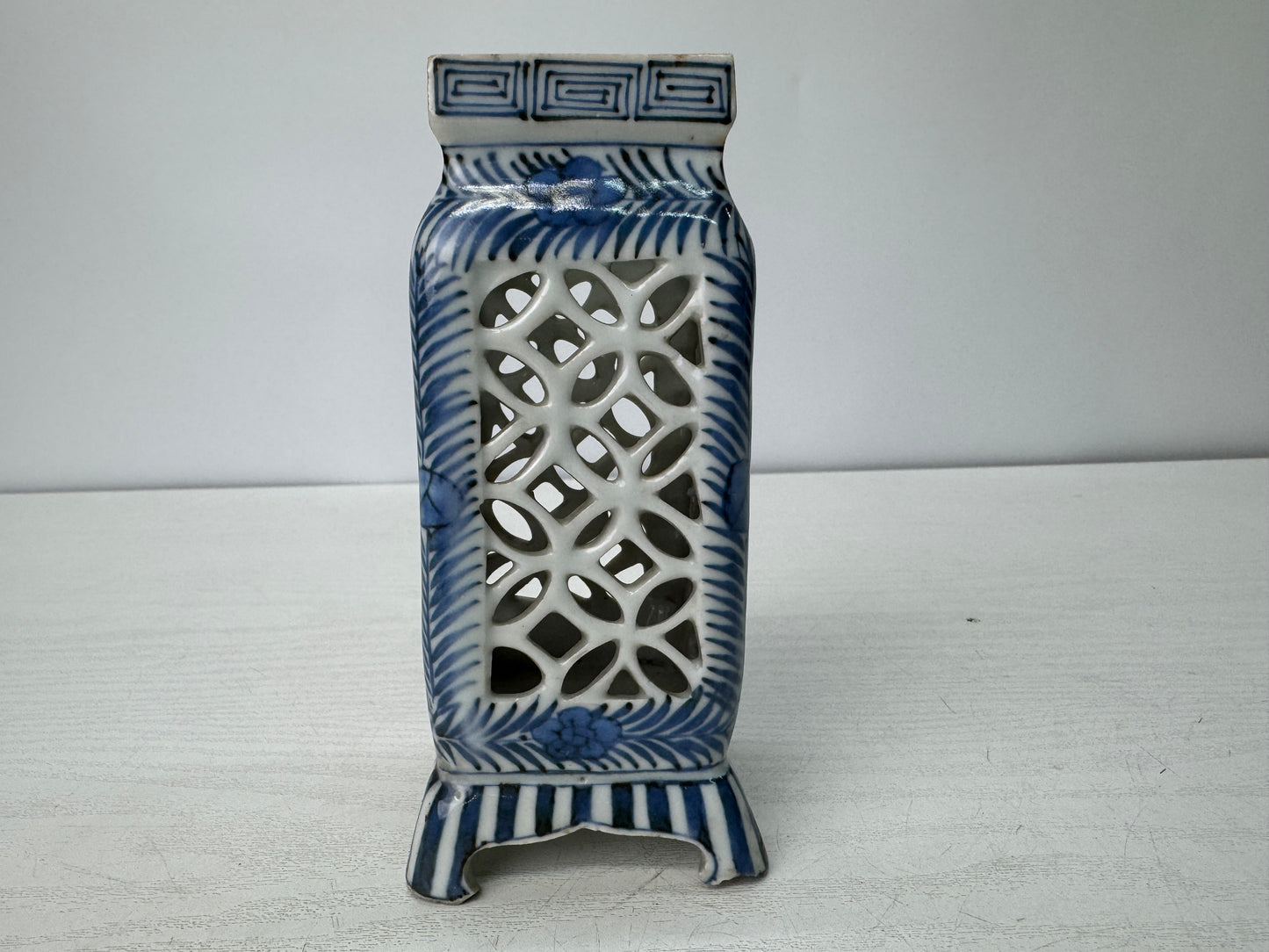 Y10765 VASE Koimari Brush holder case stationery Underglaze blue Japan antique