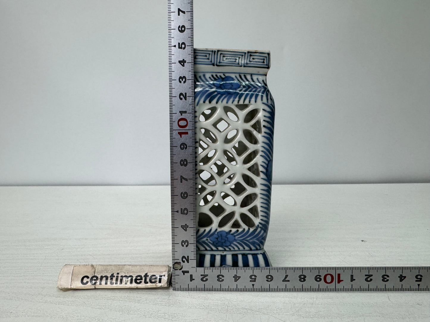 Y10765 VASE Koimari Brush holder case stationery Underglaze blue Japan antique