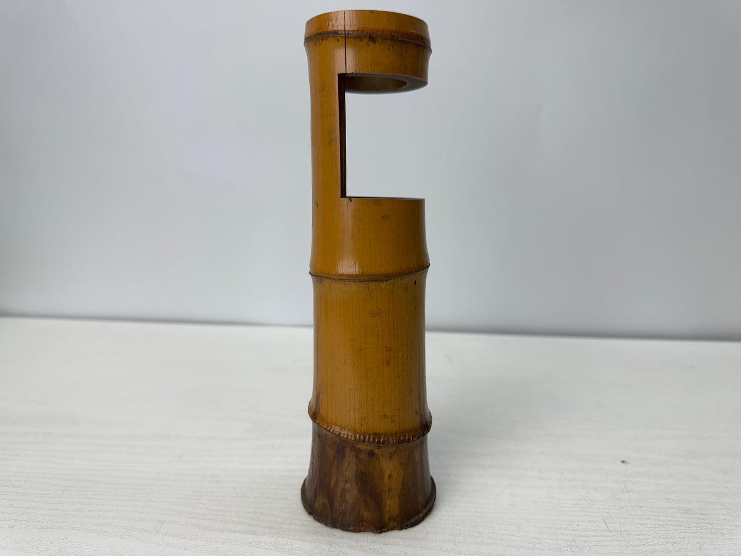 Y10766 FLOWER VASE Bamboo signed box Japan antique ikebana floral arrangement