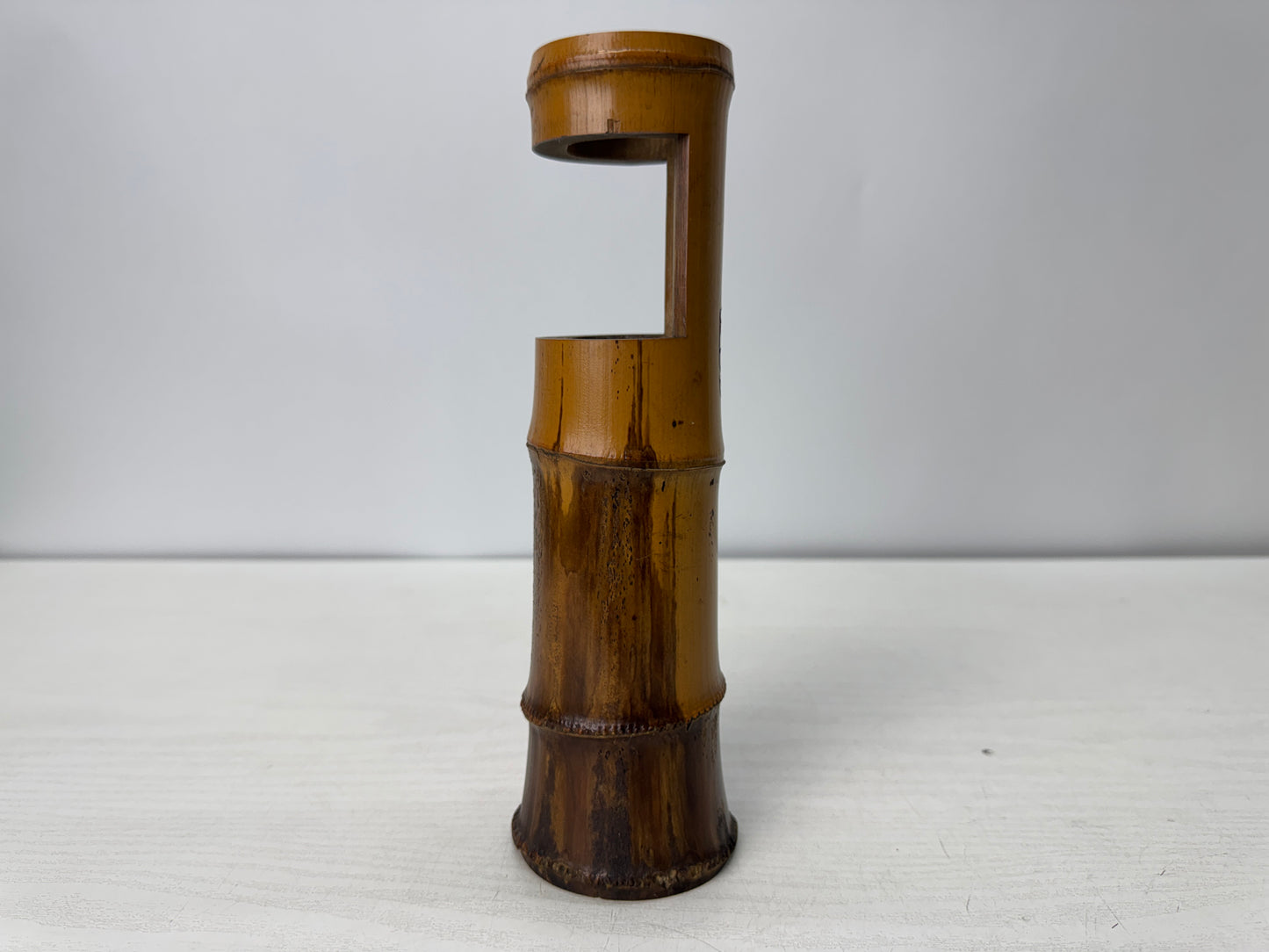 Y10766 FLOWER VASE Bamboo signed box Japan antique ikebana floral arrangement