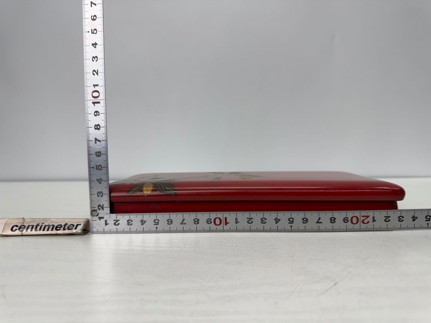 Y10768 BOX Vermilion lacquer Makie Suzuri inkstone case Japan antique stationery