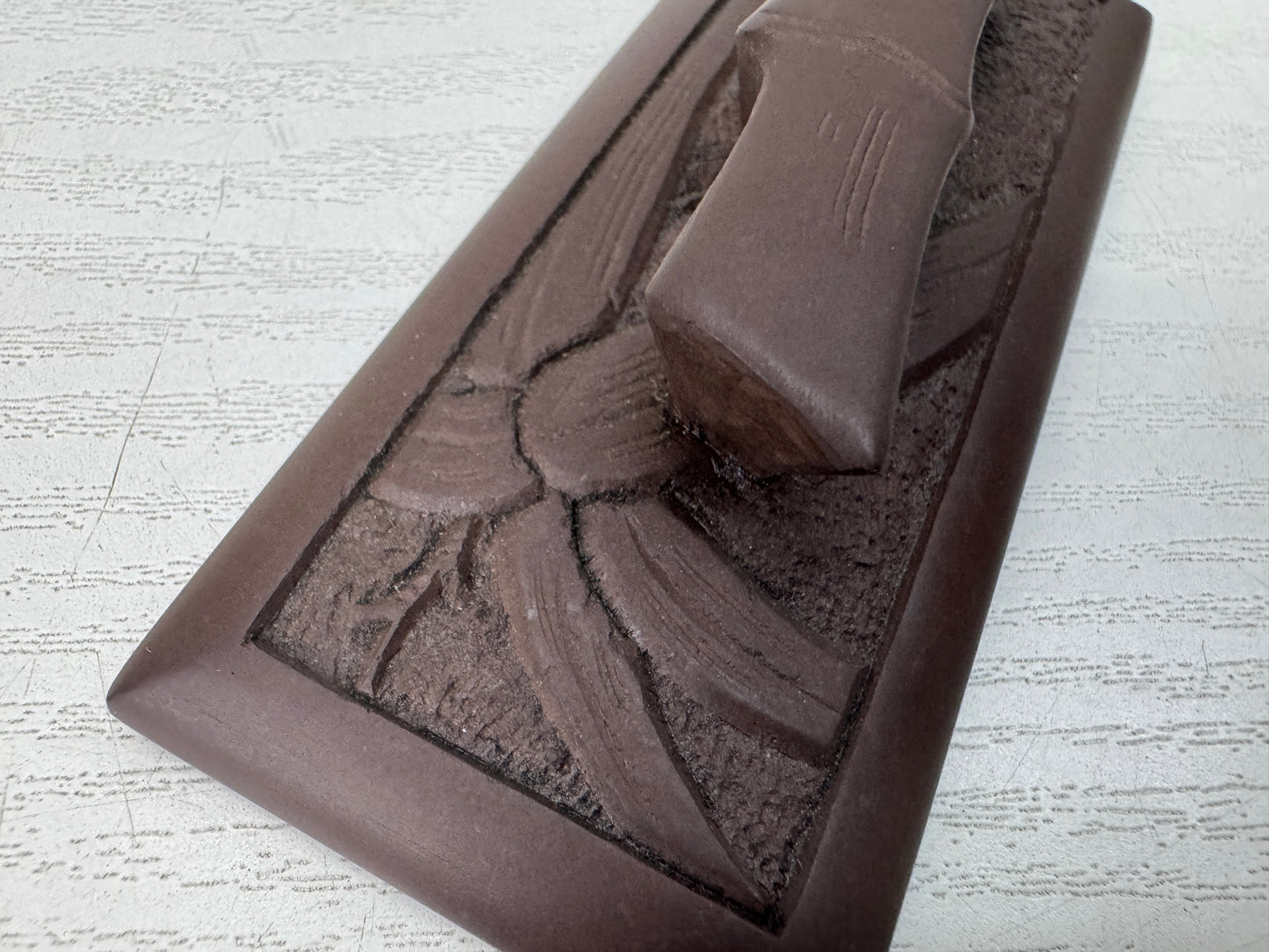 Y10770 SUZURI Akama  stone Inkstone stationery calligraphy Japan antique Shodo
