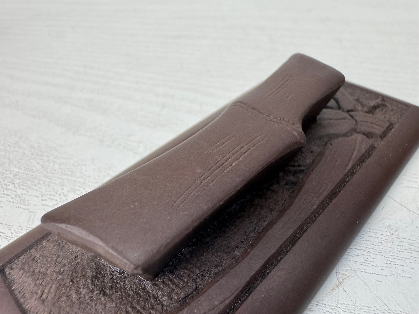 Y10770 SUZURI Akama  stone Inkstone stationery calligraphy Japan antique Shodo