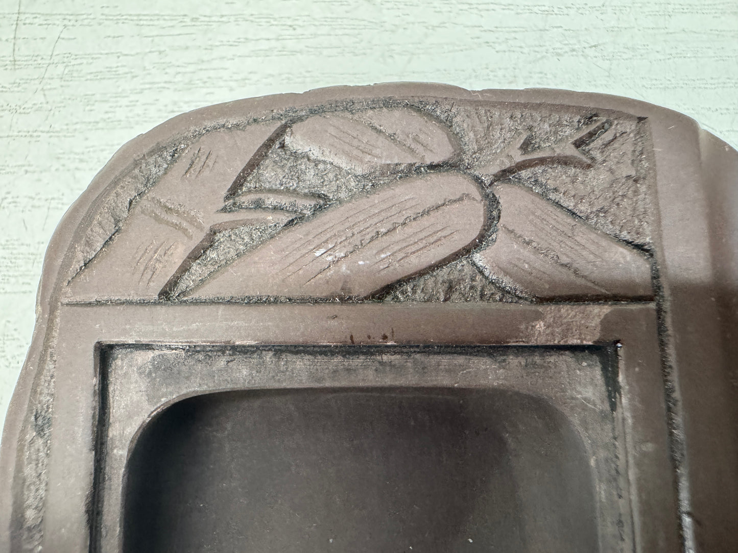 Y10770 SUZURI Akama  stone Inkstone stationery calligraphy Japan antique Shodo