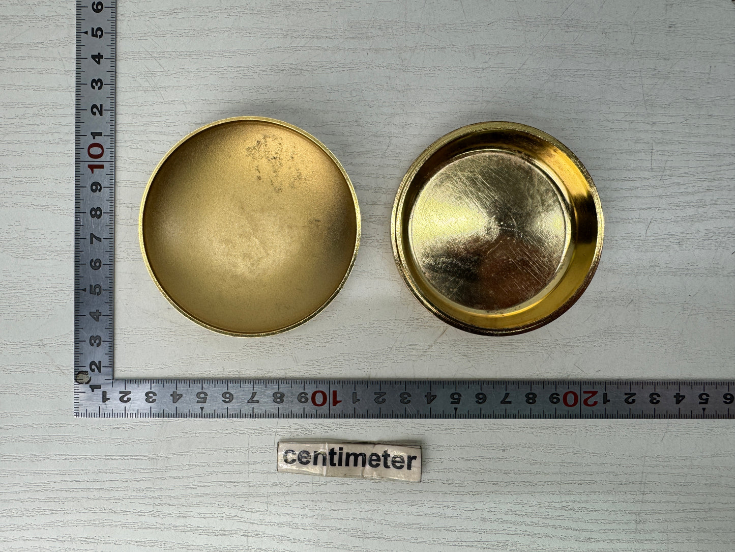 Y10773 BOX Gold-plated metal ink stamp pad container Japan antique stationery