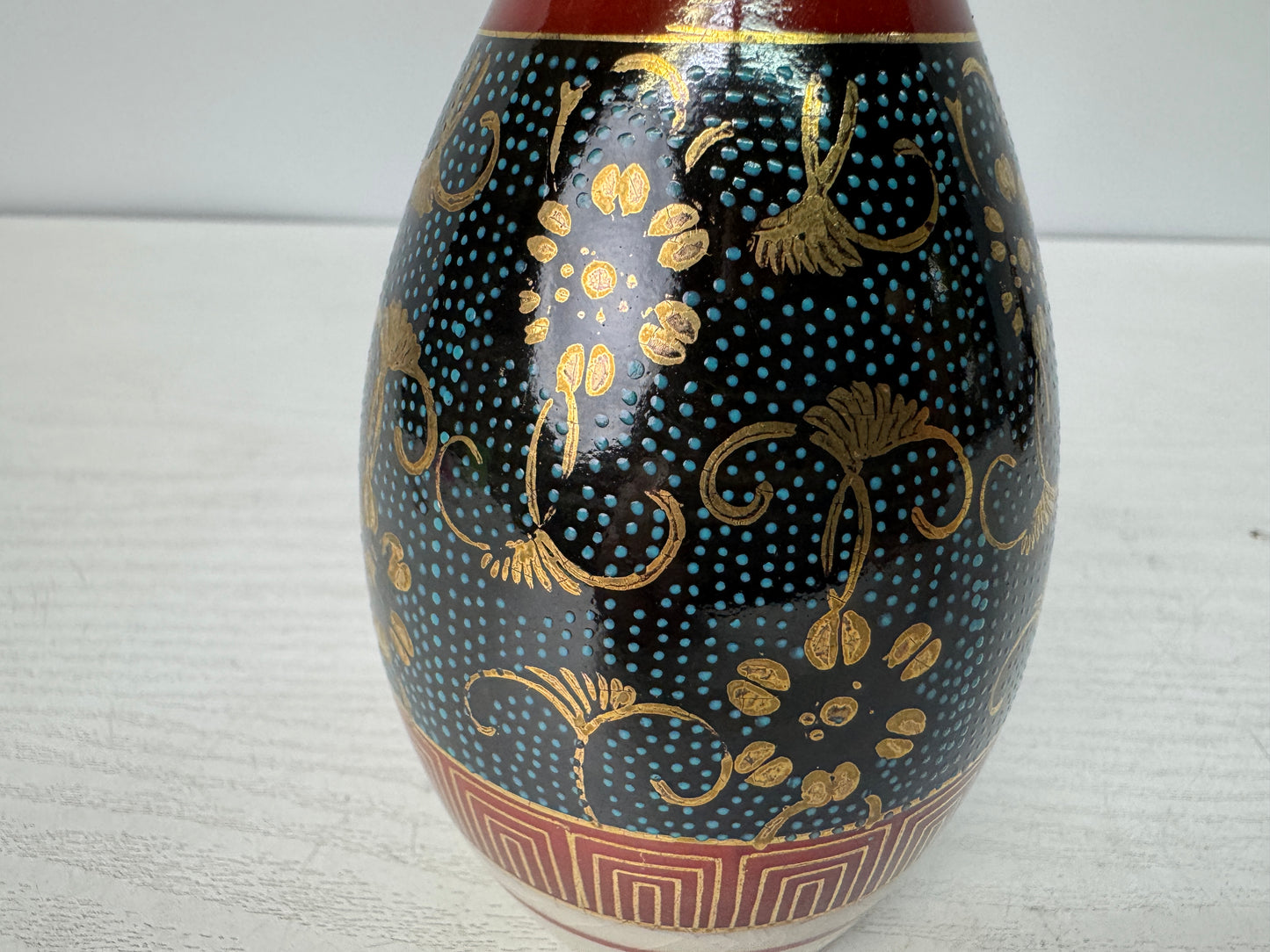 Y10776 CHOUSHI Kutani-ware Tokkuri Sake bottle signed box Japan antique alcohol