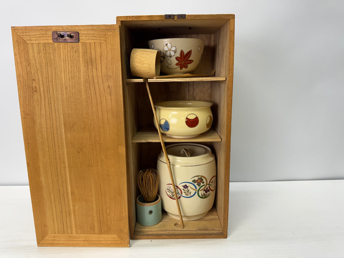 Y10778 CHAWAN Tea ceremony utensils Set box rectangular container Japan antique