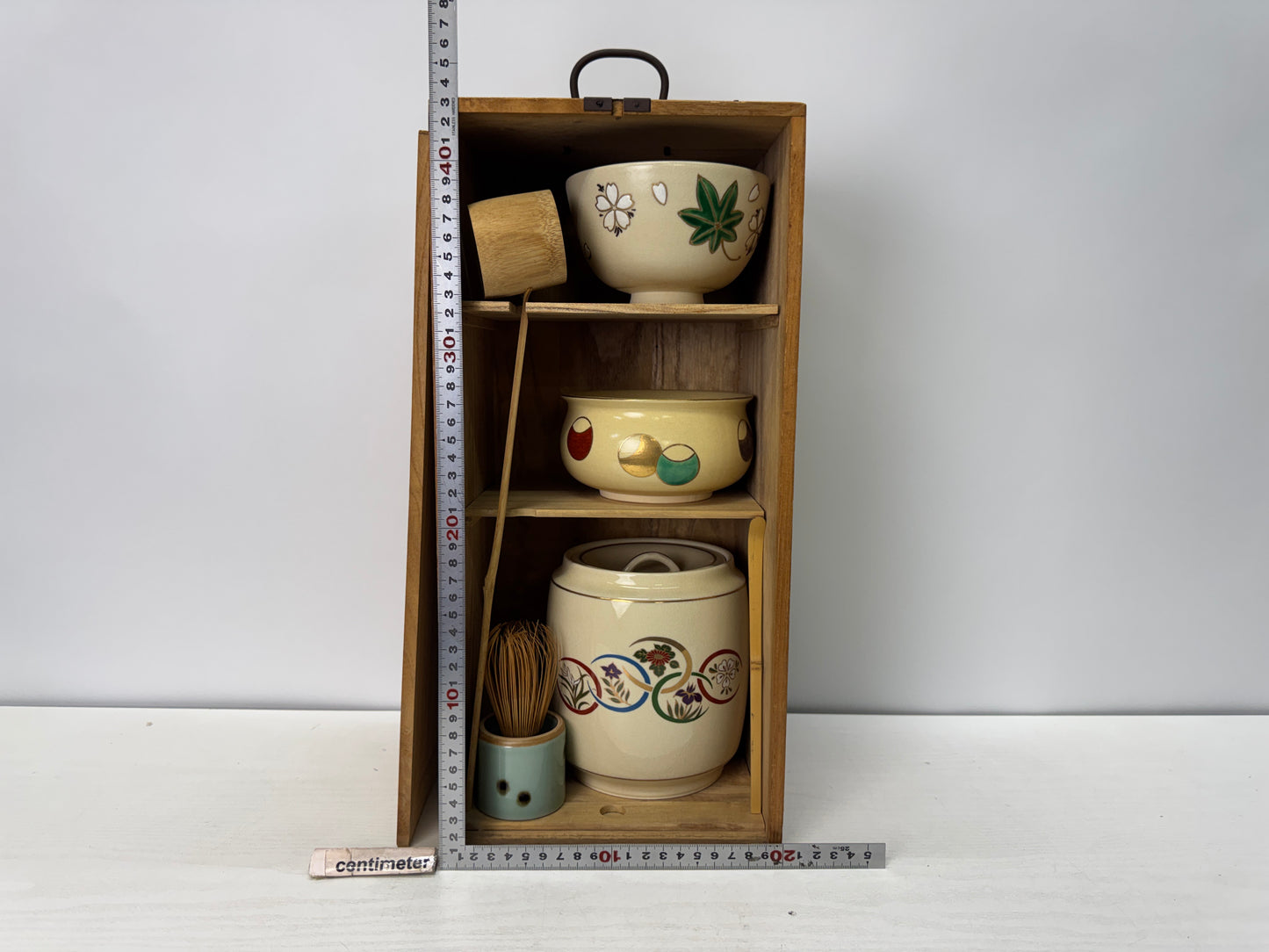 Y10778 CHAWAN Tea ceremony utensils Set box rectangular container Japan antique