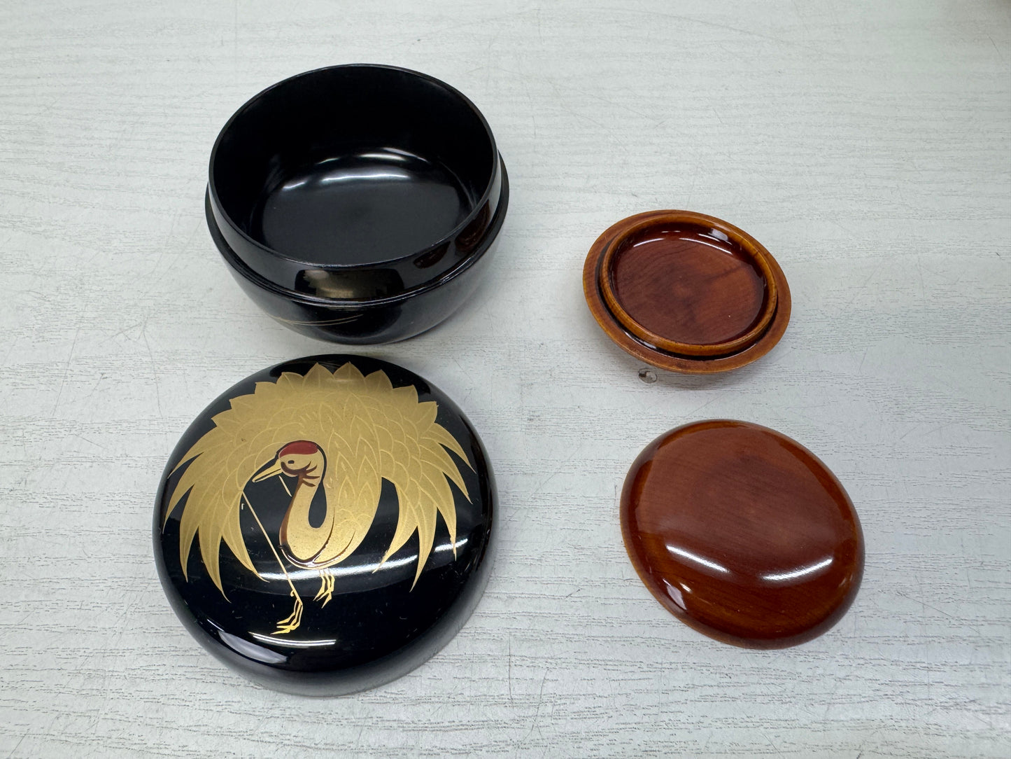 Y10779 CHAWAN Shunkei lacquer box tea ceremony utensils set chasen Japan antique