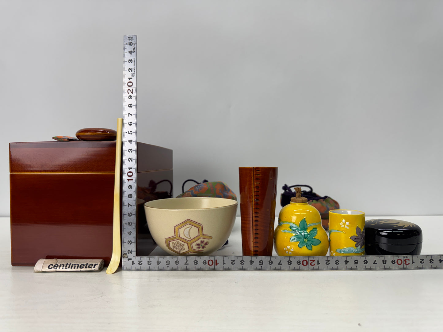 Y10779 CHAWAN Shunkei lacquer box tea ceremony utensils set chasen Japan antique