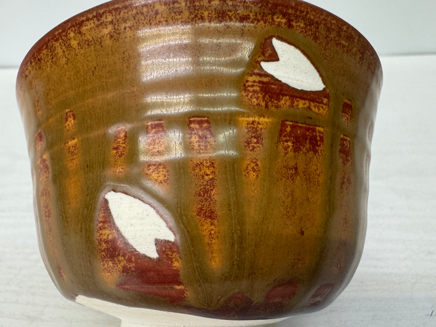 Y10782 CHAWAN Seto-ware bowl signed box Japan antique tea ceremony pottery cup