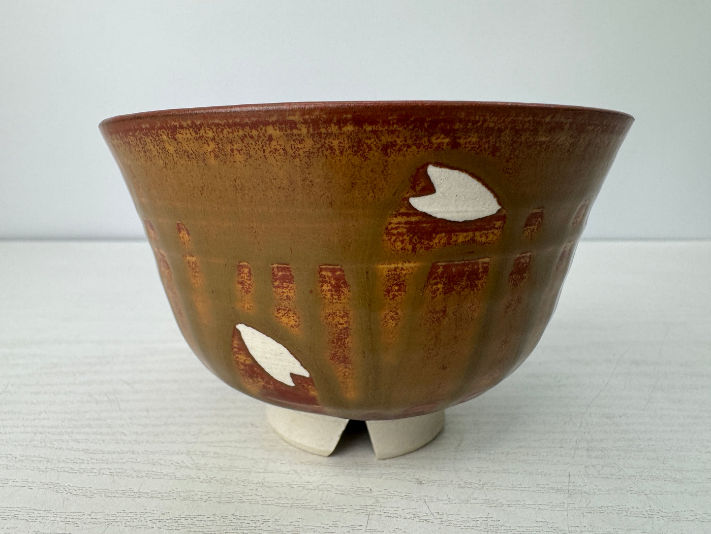 Y10782 CHAWAN Seto-ware bowl signed box Japan antique tea ceremony pottery cup