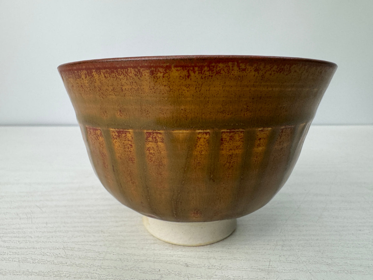 Y10782 CHAWAN Seto-ware bowl signed box Japan antique tea ceremony pottery cup